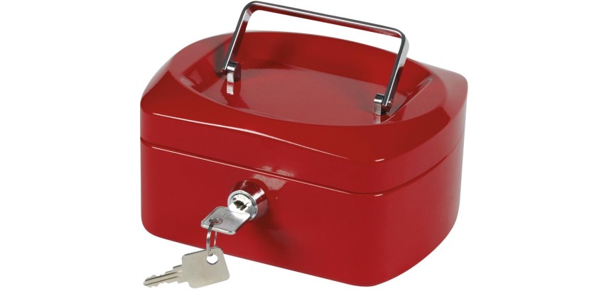 Q-CONNECT geldkoffer, 155 x 120 x 75 mm, rood