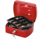 Q-CONNECT coffret à monnaie, 205 x 160 x 85 mm, rouge