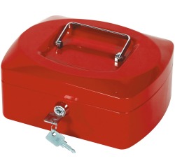 Q-CONNECT coffret à monnaie, 205 x 160 x 85 mm, rouge
