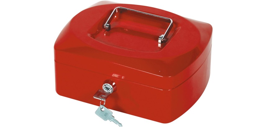 Q-CONNECT coffret à monnaie, 205 x 160 x 85 mm, rouge