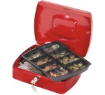 Q-CONNECT coffret à monnaie, 255 x 200 x 85 mm, rouge