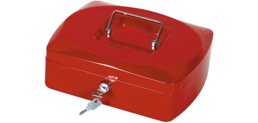 Q-CONNECT coffret à monnaie, 255 x 200 x 85 mm, rouge