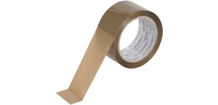 Q-CONNECT silent packing tape, ft 50 x 66 m, brown, pack of 6 rolls