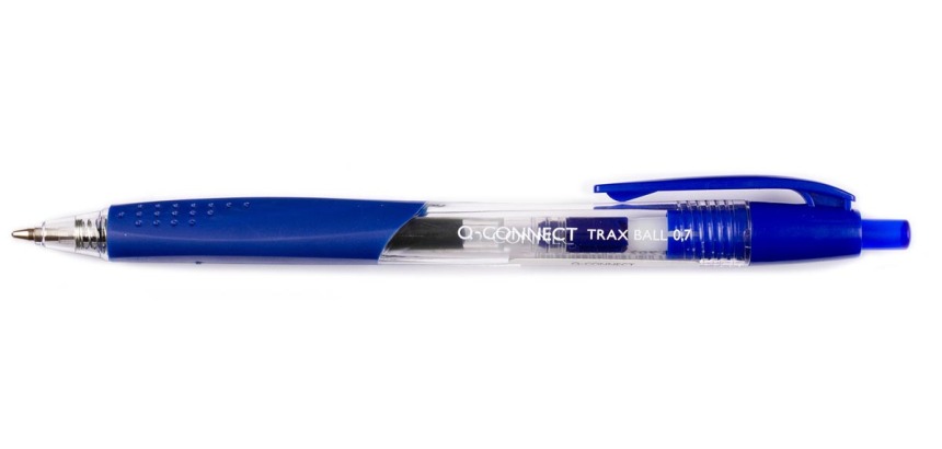 Q-CONNECT stylo, avec grip, pointe moyenne, bleu