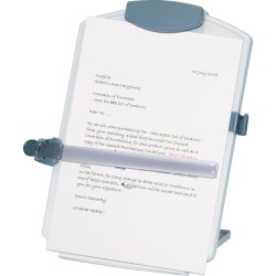 En_atril para ordenador de sobremesa q-connect base regulable de plastico