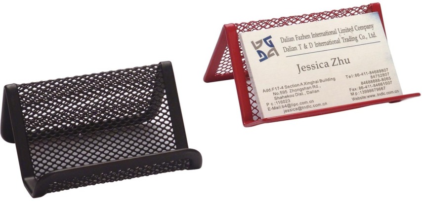 Q-CONNECT visitekaartenhouder 11 x 7,5 x 5 cm metaal zwart