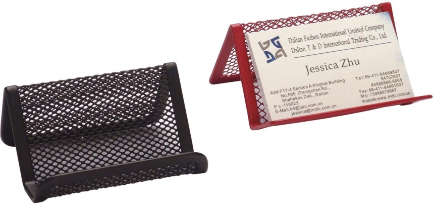 Q-CONNECT Business Card Holder 11 x 7.5 x 5 cm Black Metal