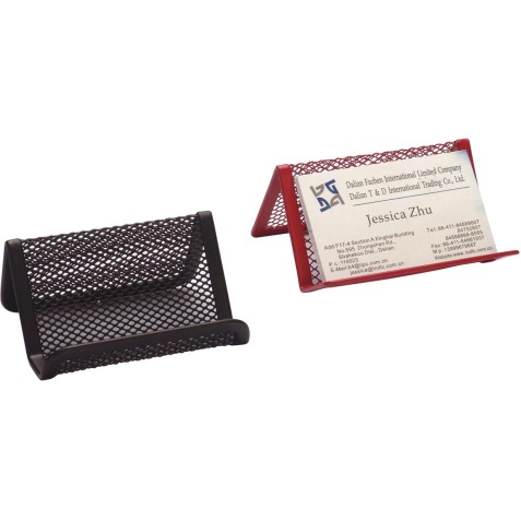 Q-CONNECT visitekaartenhouder 11 x 7,5 x 5 cm metaal zwart