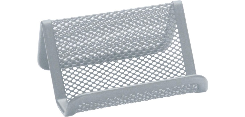 Q-CONNECT Business Card Holder 11 x 7.5 x 5 cm Silver Metal