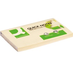 Q-CONNECT Quick Notes Recycled, ft 76 x 127 mm, 120 feuilles, jaune