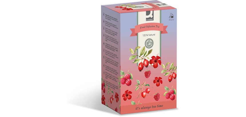 Q-CONNECT tea, fruit infusion, 1.5 g sachet, box of 20 sachets