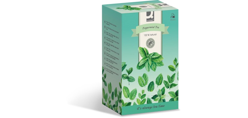 Q-CONNECT tea, mint, 1.5 g bag, box of 20 bags