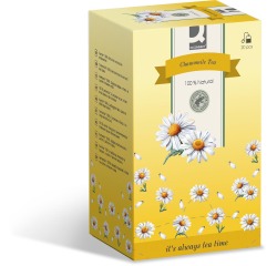 Q-CONNECT thee, kamille, zakje van 1,5 g, doos van 20 zakjes