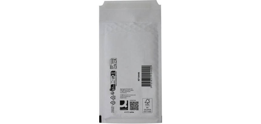 Q-CONNECT enveloppes à bulles d'air, blanc, 1-A, 120 x 175 mm, boîte de 200 pièces