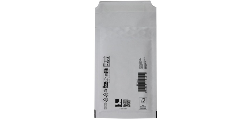 Q-CONNECT enveloppes à bulles d'air, blanc, 2-B, 140 x 2250 mm, boîte de 200 pièces