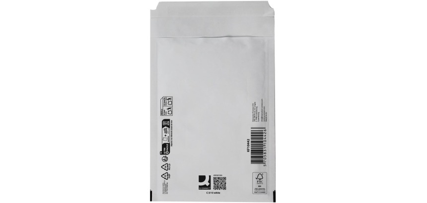 Q-CONNECT enveloppes à bulles d'air, blanc, 3-C, 170 x 225 mm, boîte de 100 pièces