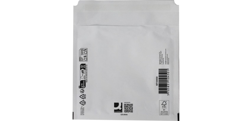 Q-CONNECT Luftpolsterversandtaschen, weiß, CD, 200 x 175 mm, Schachtel mit 100 Stück