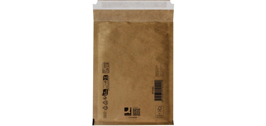 Q-CONNECT enveloppes à bulles d'air, brun, 3-C, 170 x 225 mm, boîte de 100 pièces