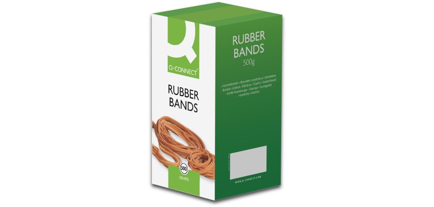 Q-CONNECT élastiques, largeur 16 mm, longueur 180 mm, no 107, boîte de 500 g