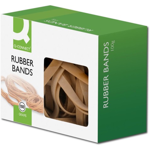 Q-CONNECT élastiques, largeur 9 mm, longueur 140 mm, no 78, boîte de 100 g
