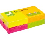 Q-CONNECT Quick Notes, 76 x 76 mm, 80 sheets, pack of 12 pads in 4 neon colors