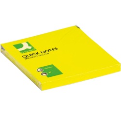 En_bloc de notas adhesivas quita y pon q-connect 76x76 mm amarillo neon 80 hojas