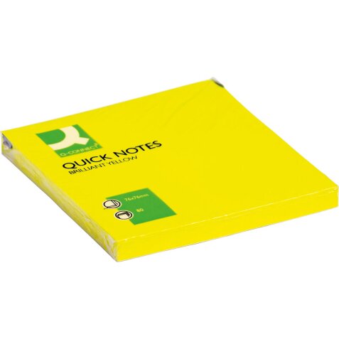Q-CONNECT Quick Notes, ft 76 x 76 mm, 80 feuilles, jaune néon
