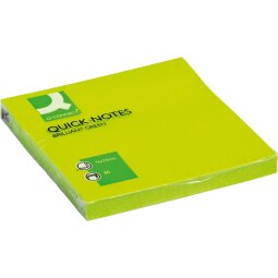 Q-CONNECT Quick Notes, ft 76 x 76 mm, 80 feuilles, vert néon