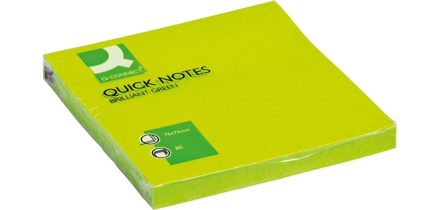 Q-CONNECT Quick Notes, ft 76 x 76 mm, 80 vel, neongroen