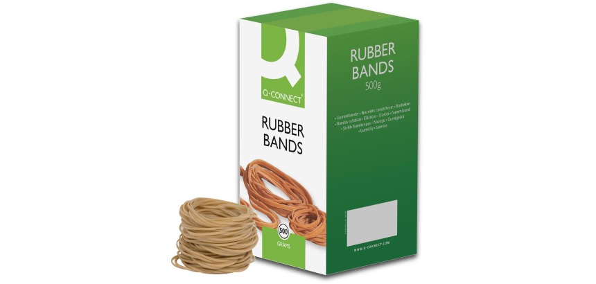 Q-CONNECT rubber bands, width 1.5 mm, length 90 mm, no. 19, box of 500 g