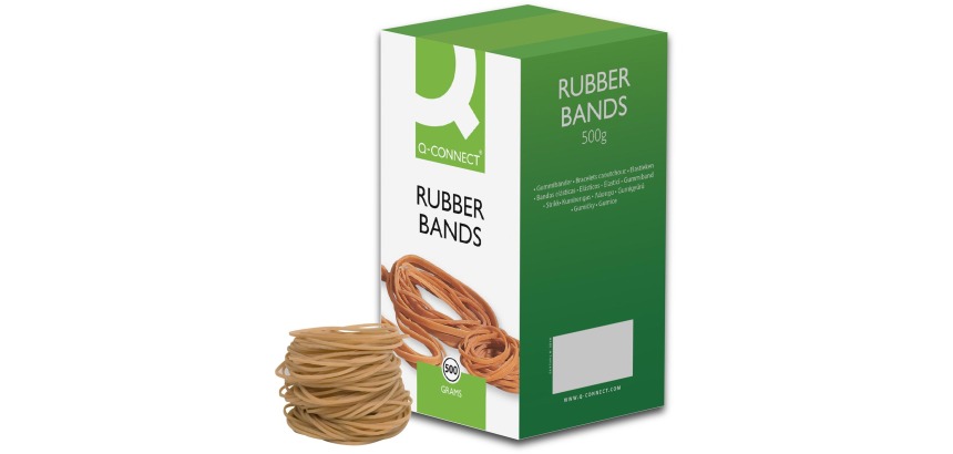 Q-CONNECT Gummibänder, Breite 1,5 mm, Länge 80 mm, Nr. 18, Box mit 500 g