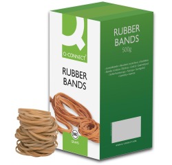 Q-CONNECT élastiques, largeur 3 mm, longueur 80 mm, no 32, boîte de 500 g