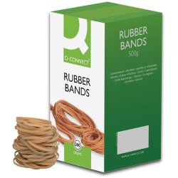 Q-CONNECT élastiques, largeur 3 mm, longueur 80 mm, no 32, boîte de 500 g