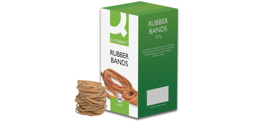 Q-CONNECT élastiques, largeur 3 mm, longueur 80 mm, no 32, boîte de 500 g