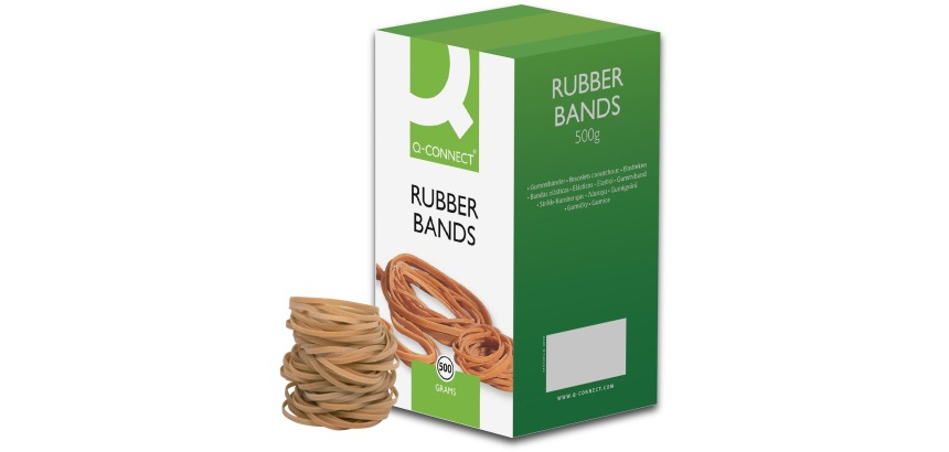 Q-CONNECT élastiques, largeur 3 mm, longueur 80 mm, no 32, boîte de 500 g