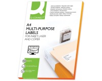 En_etiqueta adhesiva q-connect kf10653 tamaño 105x35 mm fotocopiadora laser -ink-jet caja con 100 hojas din a4