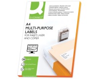 Q-CONNECT étiquettes, blanc, coins arrondis, 210 x 148,5 mm, 100 feuilles, 2 étiquettes par feuille