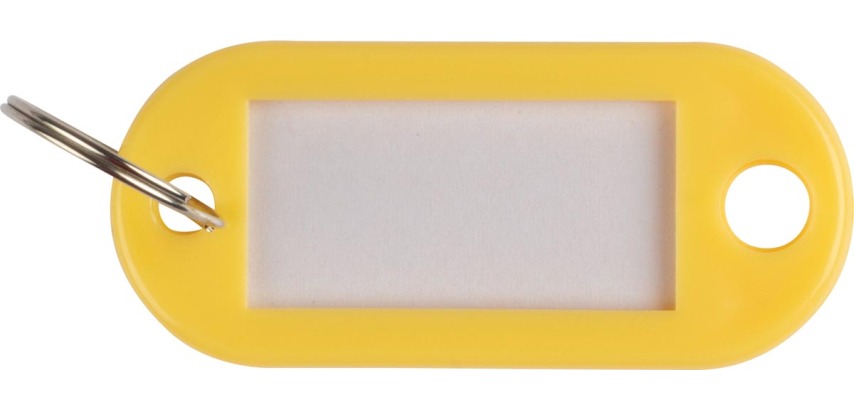 Q-CONNECT key rings, pack of 10 pieces, yellow