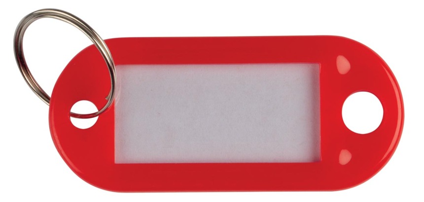 Q-CONNECT sleutelhanger, pak van 10 stuks, rood