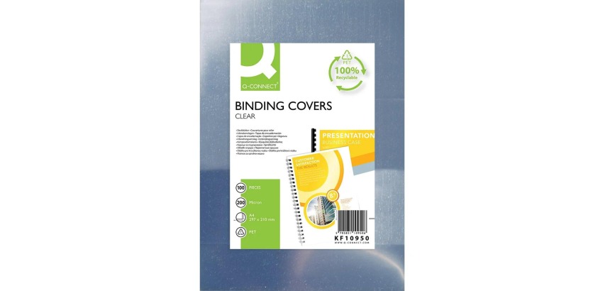 Q-CONNECT PET cover A4, glanzend, 200 micron 100 stuks
