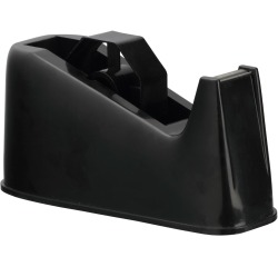 Q-CONNECT plakbandafroller, voor rollen van 25 x 33 m of 25 x 66 m, zwart