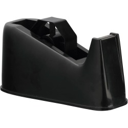 En_portarrollo sobremesa q-connect plastico para cintas de 33 y 66 mt color negro