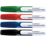 Q-CONNECT Premium marqueur tableau blanc, pointe ronde, couleurs assorties, paquet de 4 pièces