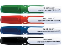 Q-CONNECT Premium whiteboard marker, ronde punt, set van 4 stuks in geassorteerde kleuren
