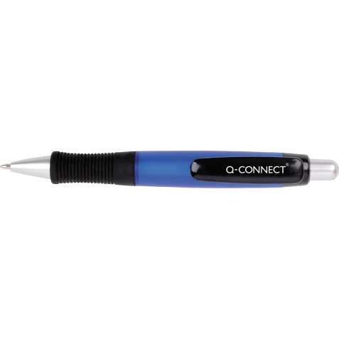 Q-CONNECT stylo, avec grip, 0,7 mm, pointe moyenne, bleu