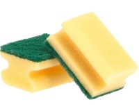 Q-CONNECT scouring sponge, 8 x 5.7 x 4.3 cm, yellow-green, pack of 3 pieces