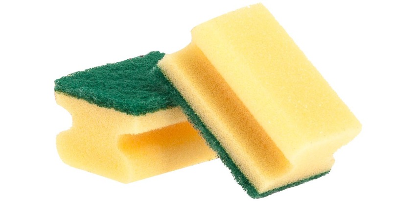 Q-CONNECT scouring sponge, 8 x 5.7 x 4.3 cm, yellow-green, pack of 3 pieces