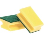 Q-CONNECT scouring sponge, 9.5 x 6.5 x 4.3 cm, yellow-green, pack of 10 pieces