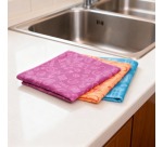 Q-CONNECT microvezeldoek, 40 x 40 cm, pak van 4 stuks, geassorteerde kleuren