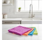 Q-CONNECT microvezeldoek, 40 x 40 cm, pak van 4 stuks, geassorteerde kleuren
